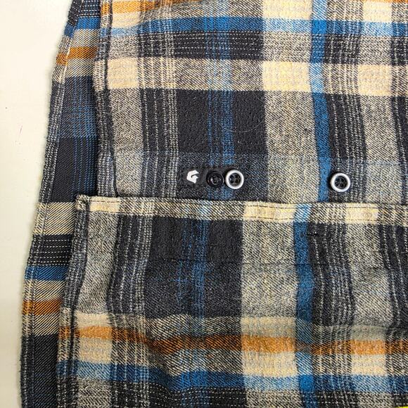 Burnside, Blue and Grey Flannel, Hard Truth Distilling Embroidered, Mens Lg - Picture 5 of 10